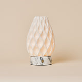 Vela Arabescato Marble and Porcelain Rechargeable Table Lamp