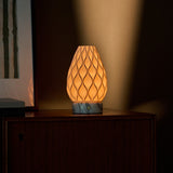 Vela Arabescato Marble and Porcelain Rechargeable Table Lamp