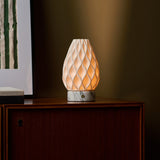 Vela Arabescato Marble and Porcelain Rechargeable Table Lamp