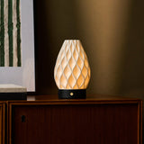 Vela Black Wooden and Porcelain Rechargeable Table Lamp