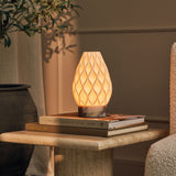 Vela Calacatta Viola Marble and Porcelain Rechargeable Table Lamp