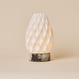 Vela Calacatta Viola Marble and Porcelain Rechargeable Table Lamp