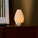 Vela Calacatta Vionaro White Marble and Porcelain Rechargeable Table Lamp