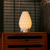 Vela Calacatta Vionaro White Marble and Porcelain Rechargeable Table Lamp