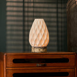 Vela Calacatta Vionaro Yellow Marble and Porcelain Rechargeable Table Lamp