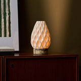 Vela Calacatta Vionaro Yellow Marble and Porcelain Rechargeable Table Lamp