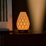 Vela Chestnut Wooden and Porcelain Rechargeable Table Lamp