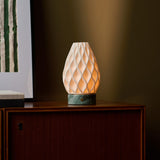 Vela Ice Green Marble and Porcelain Rechargeable Table Lamp