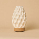 Vela Light Brown Wooden Cordless Table Lamp | 3D-Printed Porcelain, Dimmable & Up to 100 Hours of Battery Life