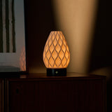 Vela Nero Marquina Marble and Porcelain Rechargeable Table Lamp