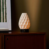 Vela Nero Marquina Marble and Porcelain Rechargeable Table Lamp