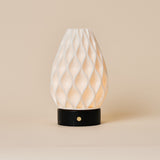 Vela Nero Marquina Marble and Porcelain Rechargeable Table Lamp