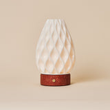 Vela Red Travertine and Porcelain Rechargeable Table Lamp