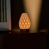Vela Red Travertine and Porcelain Rechargeable Table Lamp
