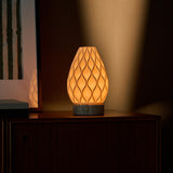 Vela Silver Travertine and Porcelain Rechargeable Table Lamp