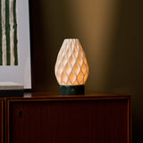 Vela Verde Alpi Marble and Porcelain Rechargeable Table Lamp