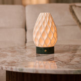 Vela Verde Alpi Marble and Porcelain Rechargeable Table Lamp