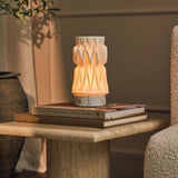 Vento Bianco Statuarietto Marble and Porcelain Rechargeable Table Lamp