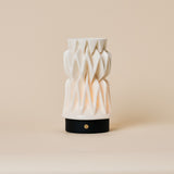 Vento Black Wooden and Porcelain Rechargeable Table Lamp