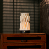 Vento Black Wooden and Porcelain Rechargeable Table Lamp
