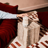 Vento Arabescato Marble and Porcelain Rechargeable Table Lamp