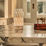 Vento Beige – Travertino Classico Travertine Rechargeable Table Lamp | 3D-Printed Porcelain, Dimmable & 3 Light Modes