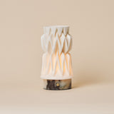 Vento Calacatta Viola Marble and Porcelain Rechargeable Table Lamp