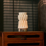 Vento Calacatta Viola Marble and Porcelain Rechargeable Table Lamp