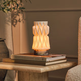 Vento Calacatta Viola Marble and Porcelain Rechargeable Table Lamp