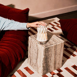 Vento Calacatta Viola Marble and Porcelain Rechargeable Table Lamp