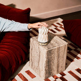 Vento Calacatta Vionaro Yellow Marble and Porcelain Rechargeable Table Lamp