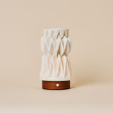 Vento Chestnut Wooden and Porcelain Rechargeable Table Lamp