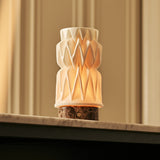 Vento Dark Brown – Emperador Dark Marble Rechargeable Table Lamp | 3D-Printed Porcelain, Dimmable & 3 Light Modes
