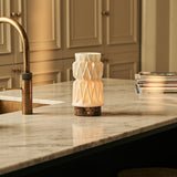 Vento Dark Brown – Emperador Dark Marble Rechargeable Table Lamp | 3D-Printed Porcelain, Dimmable & 3 Light Modes