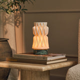 Vento Ice Green Marble and Porcelain Rechargeable Table Lamp