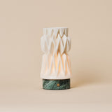 Vento Ice Green Marble and Porcelain Rechargeable Table Lamp
