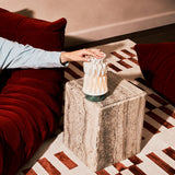 Vento Ice Green Marble and Porcelain Rechargeable Table Lamp