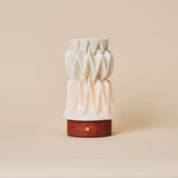 Vento Red Travertine and Porcelain Rechargeable Table Lamp