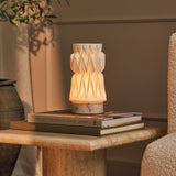 Vento Rosa Aurora Marble and Porcelain Rechargeable Table Lamp