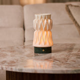 Vento Verde Alpi Marble and Porcelain Rechargeable Table Lamp