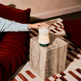 Vento Verde Alpi Marble and Porcelain Rechargeable Table Lamp