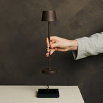 Vondel Mocha Brown Rechargeable and Cordless Lamp Perfect for Hospitality Industry – Wirelessly Rechargeable via Charging Station Tavellio