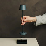 Vondel Mini Stone Grey Rechargeable and Cordless Lamp Perfect for Hospitality Industry – Wirelessly Rechargeable via Charging Station Tavellio