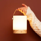 Avery Light Brown Rechargeable Wooden Table Lamp – Cordless, Dimmable & USB-C Tavellio