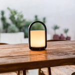 George Dark Brown Wooden Lamp – Rechargeable, Dimmable & Portable Tavellio