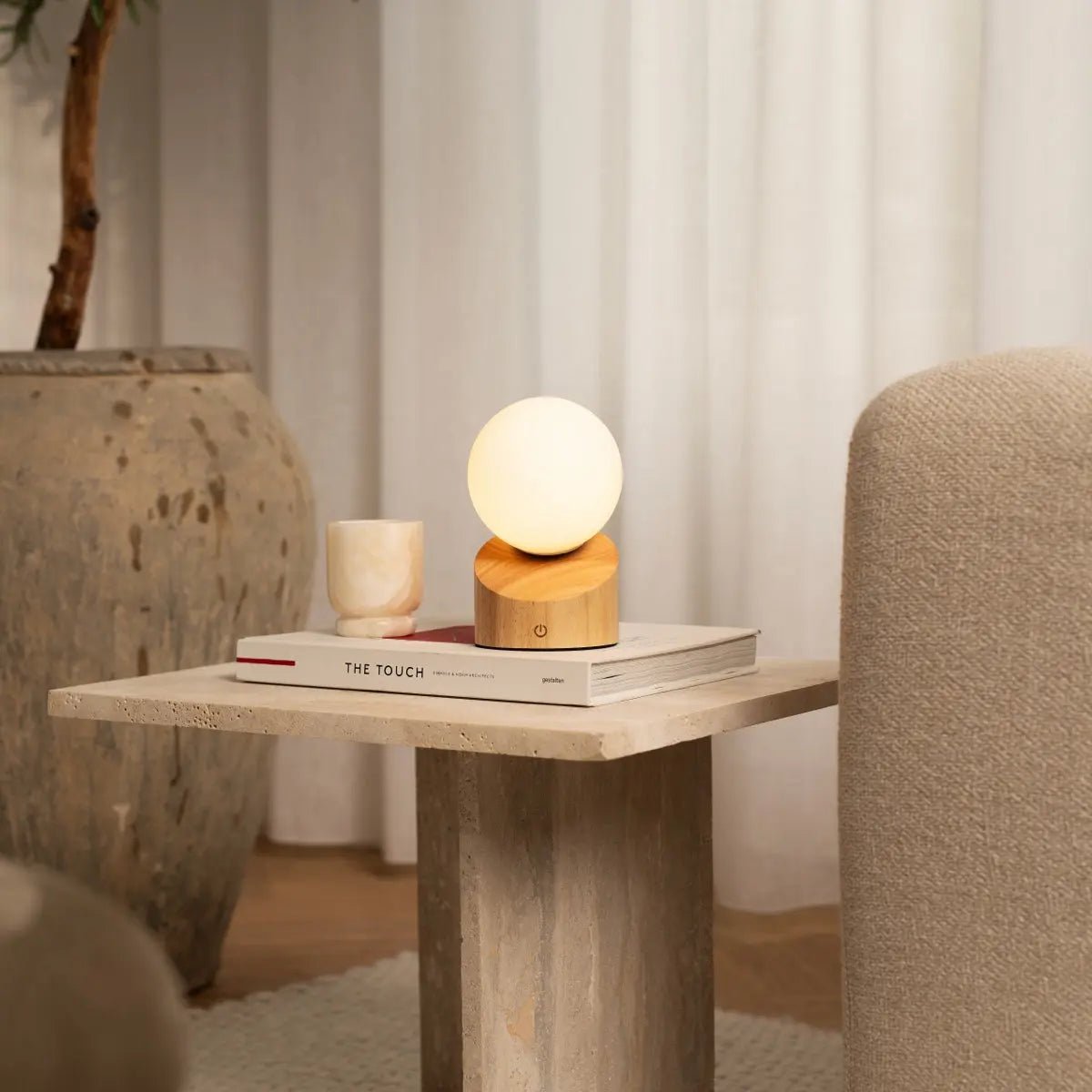 Morris Light Brown Stylish Rechargeable Lamp – Cordless, Dimmable, Eco-Friendly Design Tavellio