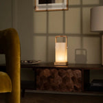 Harper Light Brown Wooden Lamp – Cordless Rechargeable Table Lamp with Handle Tavellio