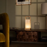 Harper Light Brown Wooden Lamp – Cordless Rechargeable Table Lamp with Handle Tavellio