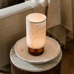 Ben Dark Brown Wooden Dark Brown Table Lamp – Rechargeable, Dimmable, USB-C Powered Tavellio