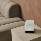 Frosted glass of Yce Black Lamp, creating a warm, cozy atmosphere